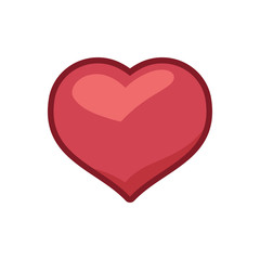 Heart illustration icon in flat style. Symbol of love.