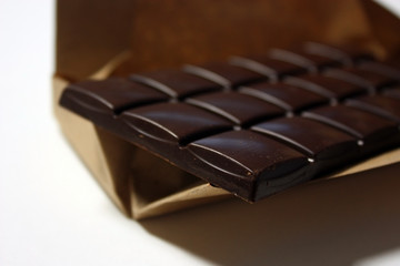 chocolate on white background