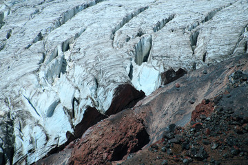 Glacier at the foot of the mountain