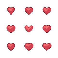 Collection of heart illustrations, set of hearts, love symbol