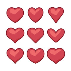 heart icons, concept of love