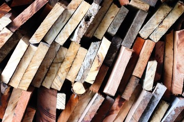 Wood pieces pile