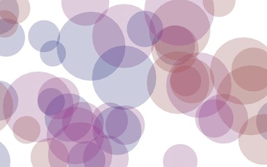 Multicolored translucent circles on a white background. Pink tones. 3D illustration