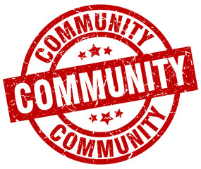 community round red grunge stamp