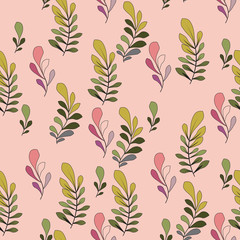 Texture with flowers and plants. Floral ornament. Original flowers pattern.