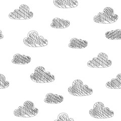 Hand-drawn seamless pattern with cute objects.