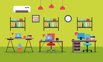 office interior workplace