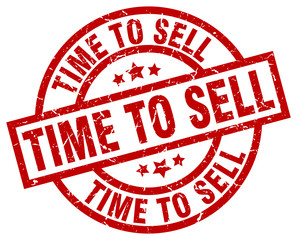 time to sell round red grunge stamp