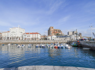 Overview of Castro Urdiales fishing port