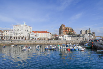 Overview of Castro Urdiales fishing port