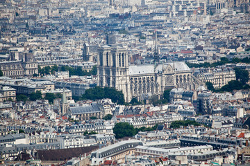 Fototapeta premium Panorama of Paris from Montparnase Tower, France.