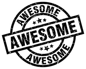 awesome round grunge black stamp