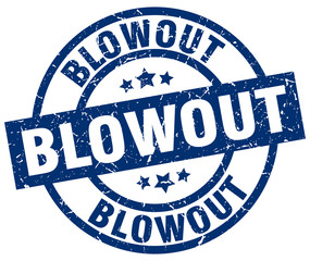 blowout blue round grunge stamp