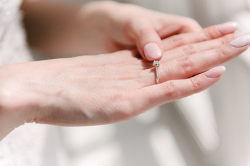 Young beautiful female hands closeup. Skin care beauty