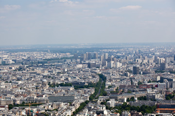 Naklejka premium Panorama of Paris from Montparnase Tower, France.
