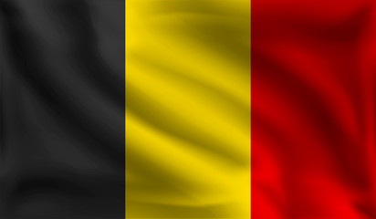 Waving Belgium flag, the flag of Belgium, vector illustration