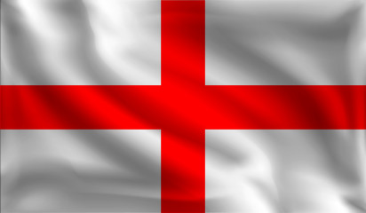 Fototapeta premium Waving England flag, the flag of England, vector illustration