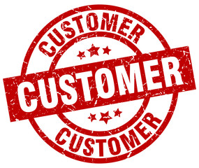 customer round red grunge stamp