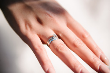 Young beautiful female hands closeup. Skin care beauty