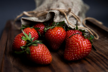 fresh strawberries in a basket