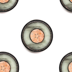 Seamless pattern. Psychedelic bright citrcle shape background. Decor