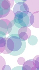 Multicolored translucent circles on a white background. Pink tones. 3D illustration