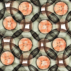 Seamless pattern. Psychedelic bright citrcle shape background. Decorative textured surface