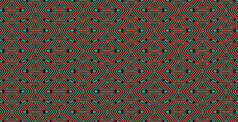 Color seamless pattern with hypnotic trance texture. Abstract multicolored striped background. Op art unique bright abstraction. Psychedelic trippy art.