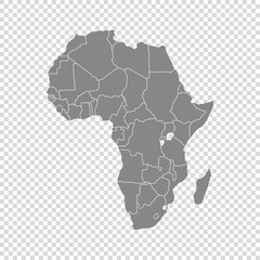 africa map on transparent background