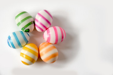 Easter eggs dyied in rainbow colors