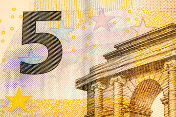 5 Euro Schein, Geldschein Währung Detail, Hintergrund
