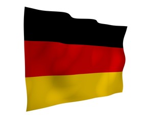 Flag of Germany. Wide format 3D illustration. State symbol of the Federal Republic of Germany. 3D rendering