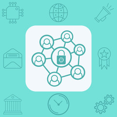 Network protection vector icon sign symbol