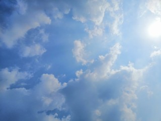 Beautiful blue sky background texture, wallpaper and landscapes	