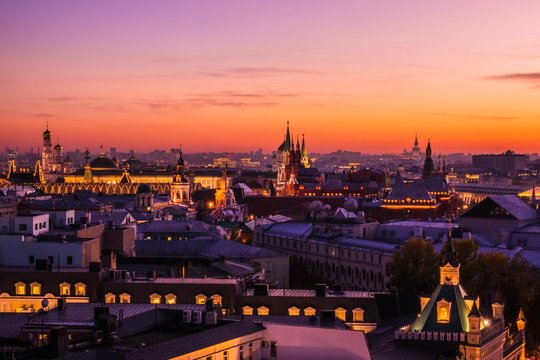 Old City Skyline Sunset