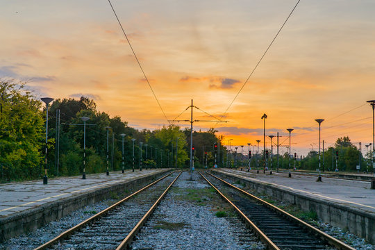 railway in evening time
