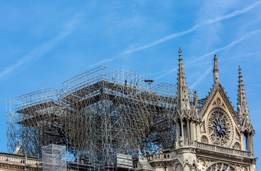 Notre Dame de Paris Cathedral After The Fire on 15 April 2019