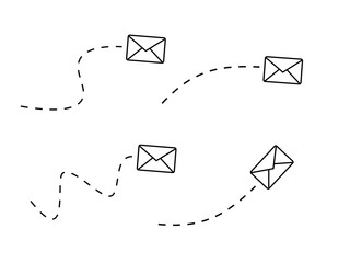 Set of vector illustration of sending message