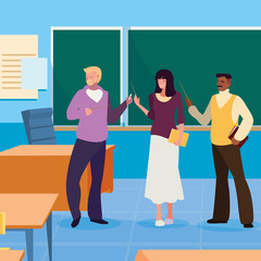 teachers group in the classroom characters