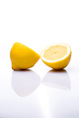 lemon sliced on white background