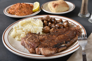 Gourmet steak dinner