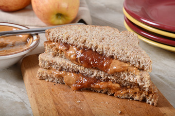 Peanut butter and jelly sandwich