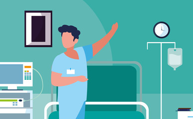 male medicine worker in operating theater