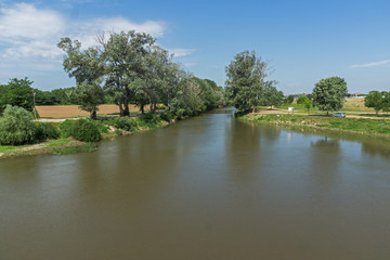 Fototapeta na wymiar Tunca River passing through a city of Edirne, East Thrace, Turkey