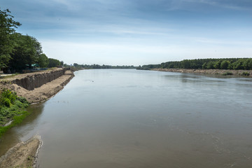 Fototapeta premium Meric River passing through a city of Edirne, East Thrace, Turkey