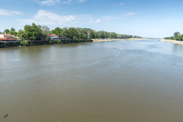 Meric River passing through a city of Edirne,  East Thrace, Turkey