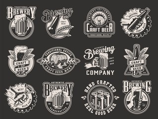 Monochrome beer prints collection