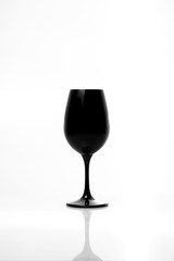 black champagne glass isolated on white background