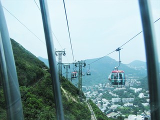 A view from a cable car in Hong kong
