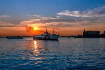 Istanbul, Turkey, 11 June 2007: Sunset of Kadikoy